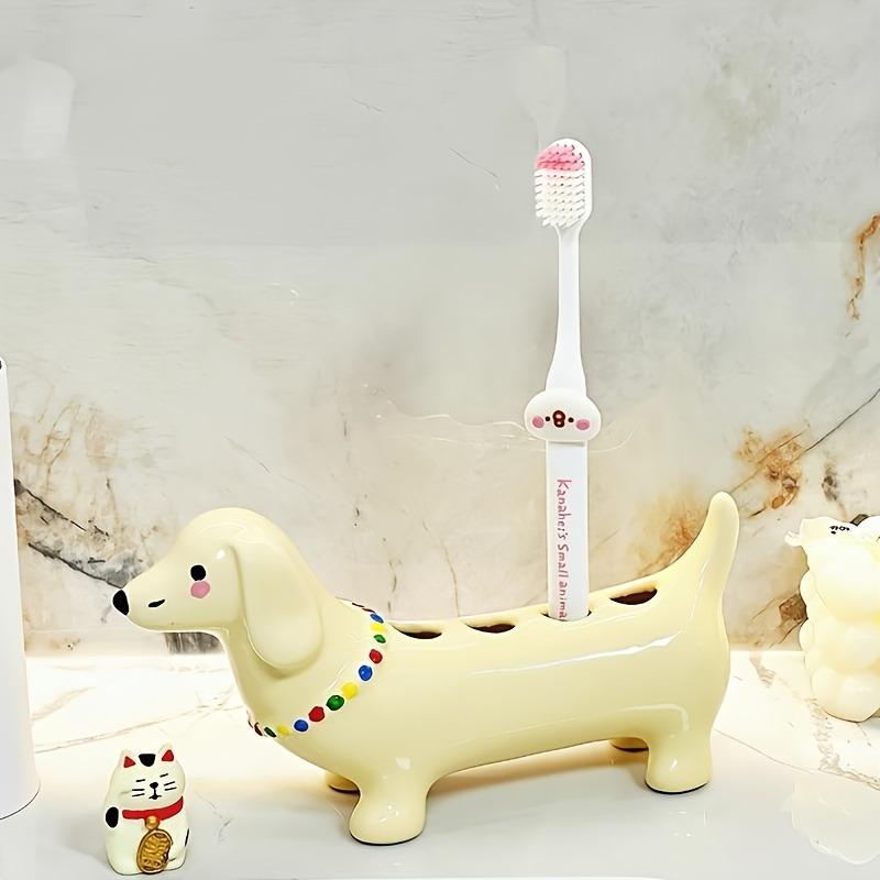 Cute Dachshund Shaped Toothbrush Holder, Creative Bathroom Organizer for Family Daily Use & Home Decor
