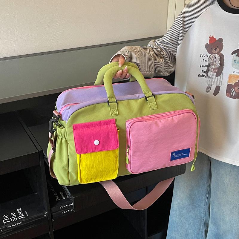 Colorful Gym Bag with Shoe Compartment - Large Capacity, Multi-functional Travel Bag for Girls and Students