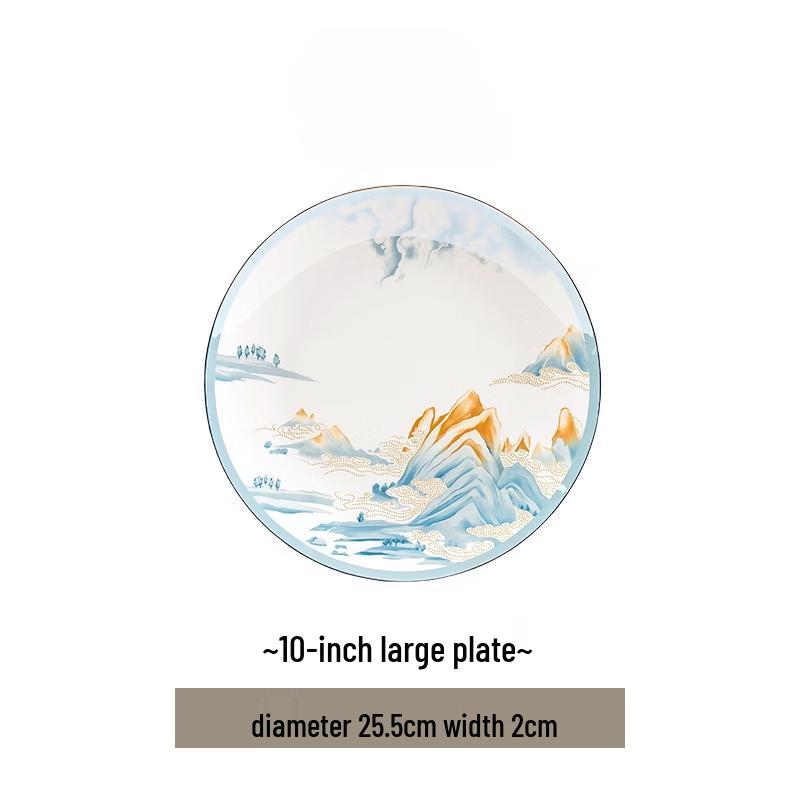 Jingdezhen Palace Scenery Overglaze Ceramic Dinner Plate