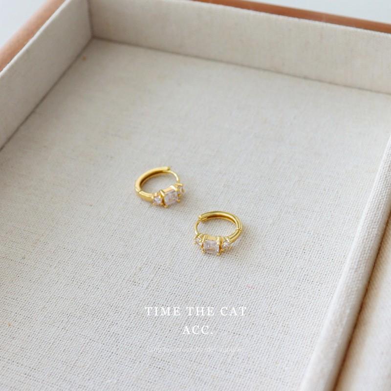 Delicate Vintage Zircon Stud Earrings Mini Half-Ring Ear Buckle Women