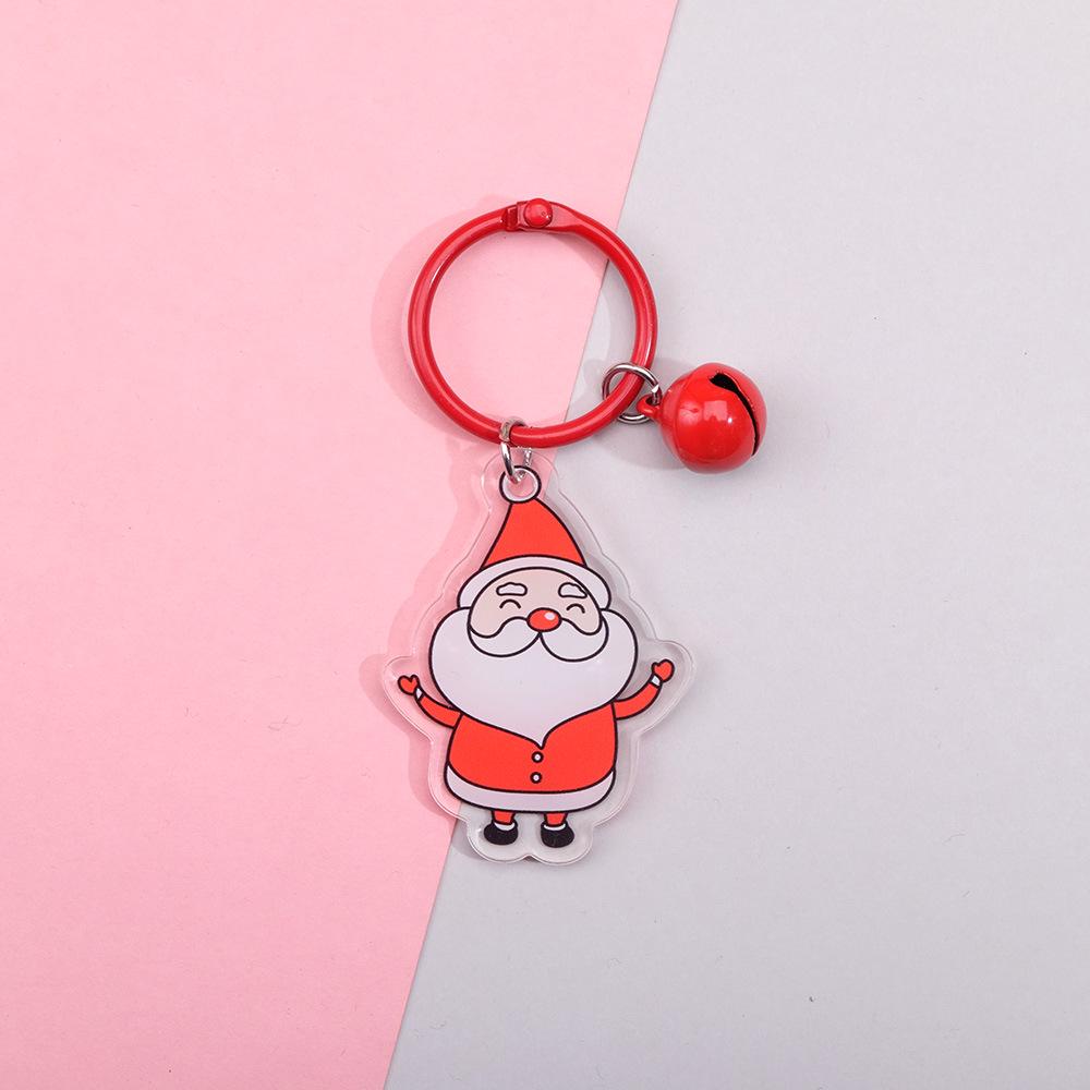 Double-Sided Santa Claus Cartoon Acrylic Keychain - Korean Style Backpack Pendant & Clothing Accessory