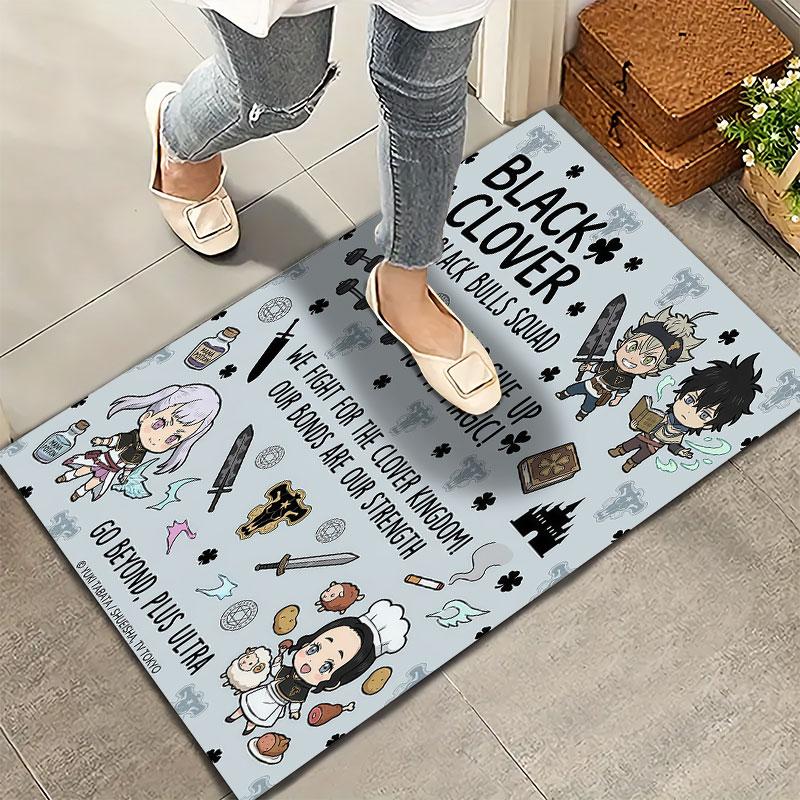 Dywan Black Clover do salonu, sypialni, dekoracja sofy domowej, mata podłogowa antypoślizgowa dla dzieci