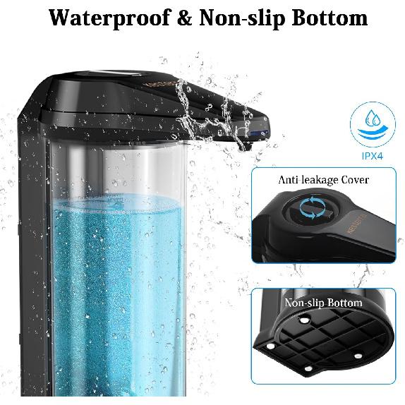 Automatic Soap Dispenser, 17oz/500ml Touchless Soap Dispenser, Plastic Hand Soap Dispenser for Kitchen Bathroom, with 7 Levels Adjustable Soap