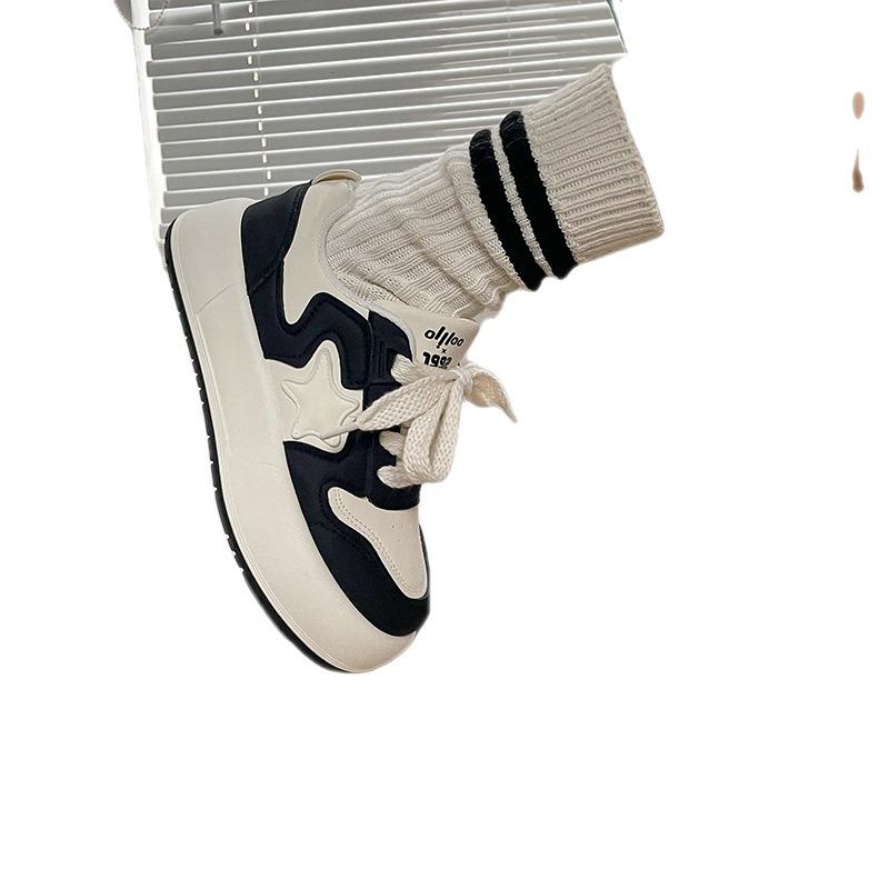 Weiße Schuhe Neue Vintage Skateboard Schuhe Damen Dicke Sohle Farblich Passende Damen Freizeitschuhe Brotschuhe