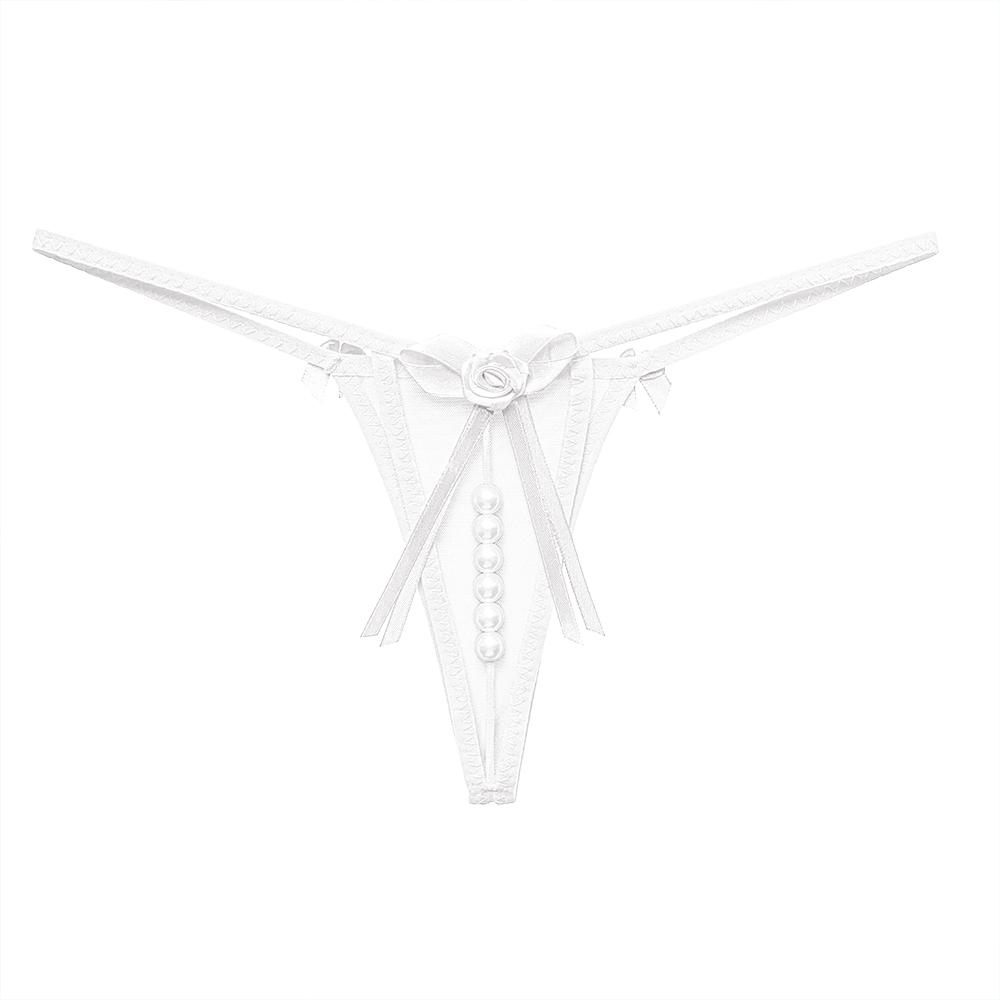 Sexy Bow Beading Lingerie Female Underwear Women's Panties Solid Low Waist G-string Thongs Ladies