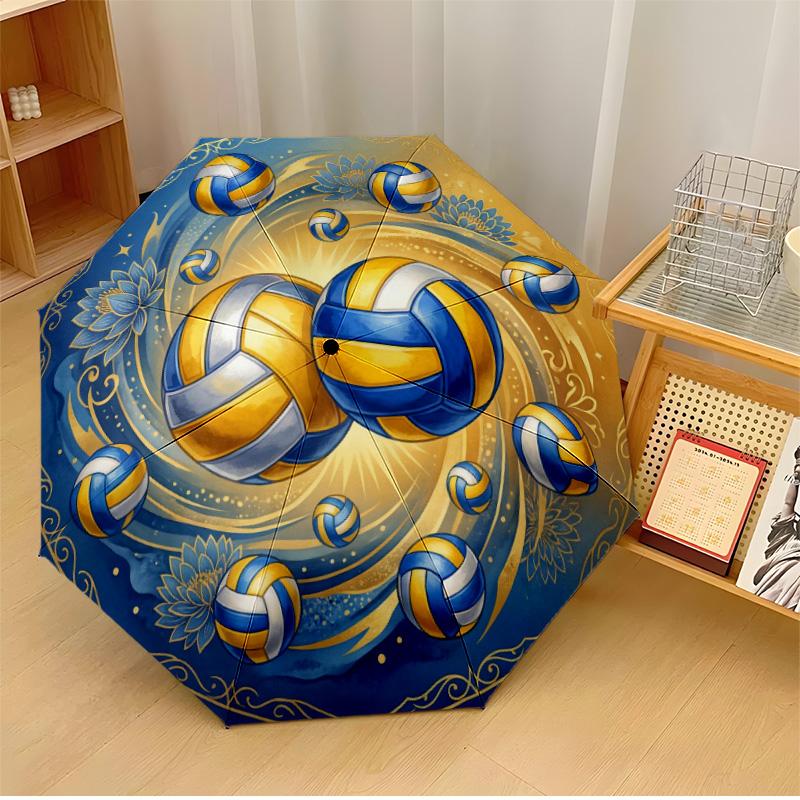 

Vibrant Soccer Decor Pattern Printed umbrella windproof folding umbrella portable sun and rain umbrella suitable for gifting