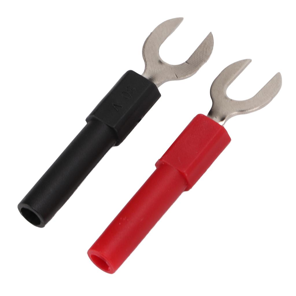 10pcs Fork Spade Wire Connectors PVC Brass Material 6mm 0.2in Y Type 4mm 0.2in Hole U Type Banana Plug Maximum.10A