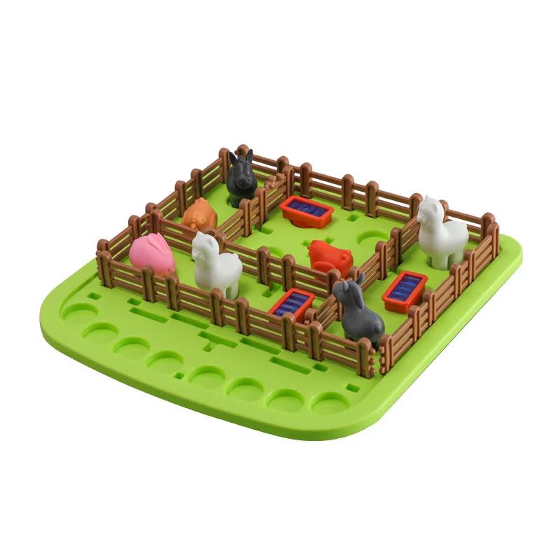 Gehirntraining für Kinder 3D-Puzzle - Bauernhoftier-Logikspiel Interaktives Mehrspieler-Brettspiel & Lernspielzeug für Kinder