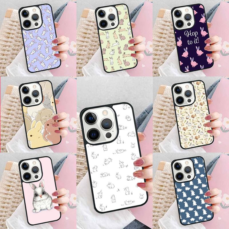 Rabbits Bunnies Phone Case For iPhone 17 Air 15 16e 14 13 Pro Max Coque 12 11 Pro Max PLUS cover