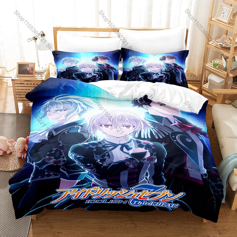 IDOLiSH7 Bedding Set Duvet Cover + 2 Pillowcases Male Idol Rhythm Game Concert Stage Anime Bedroom Decor