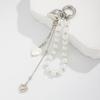 Elegant Heart Keychain Beads Key Pendant Heart Bag Decoration Alloy Texture Key Holder Suitable for Present Giving