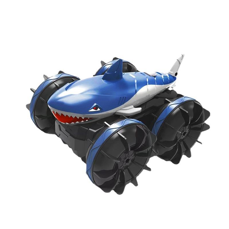 1:24 Four-wheel Drive Amphibious Shark Head Stunt Car Gesture Sensing Drift Remote Control Drift Vehicle Model Toy Gift For
