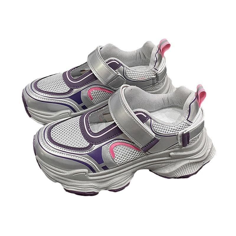 Velcro thick-soled dad sandals women's summer new versatile mesh breathable small height-increasing sneakers