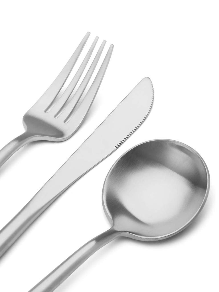 24pcs Dinnerware Set Stainless Steel Steak Knife Fork Coffee Spoon Teaspoon Flatware Dishwasher Safe Kitchen Tablewar