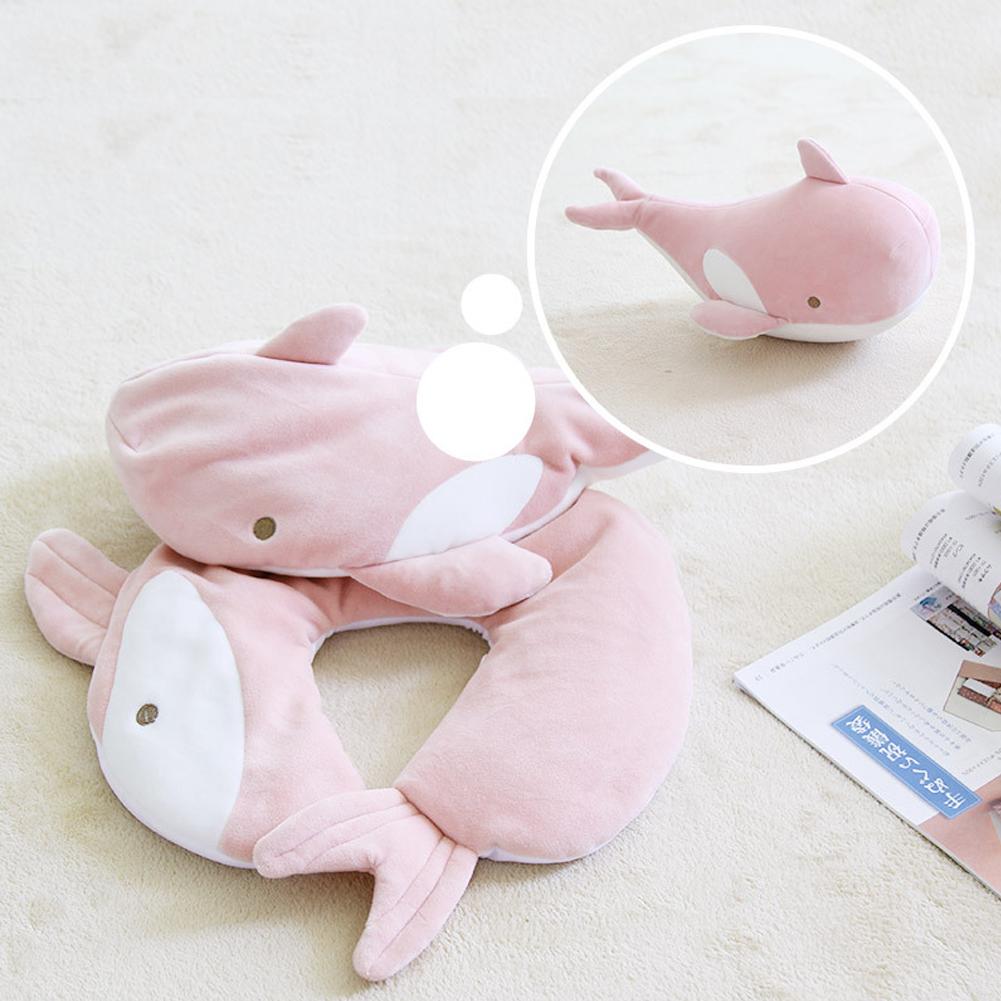 Perne de călătorie deformabile 2 în 1 în formă de U, adulți/copii, pinguini, pisici, pernă de călătorie în formă de animal, jucărie de pluș, pernă pentru gât
