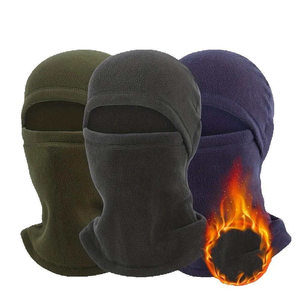 3pcs Winter Balaclava Windproof Thickened Polar Fleece Cycling Ski Mask Anti-Cold Thermal Hiking Running Neck Warmer Face Cover