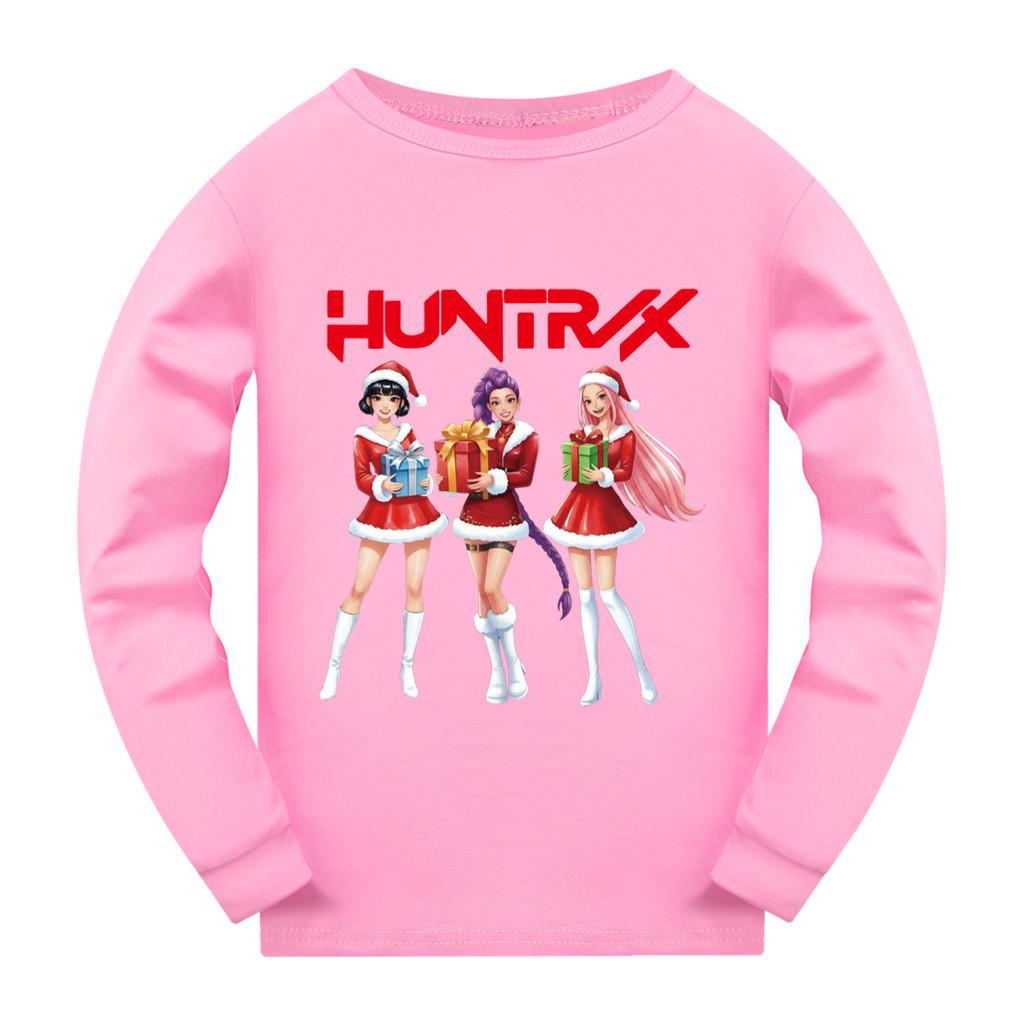 

5086 Kids Girls Christmas New Year Rumi Zoey Mira Super Star Print Long Sleeves T-Shirt 170cm розовый