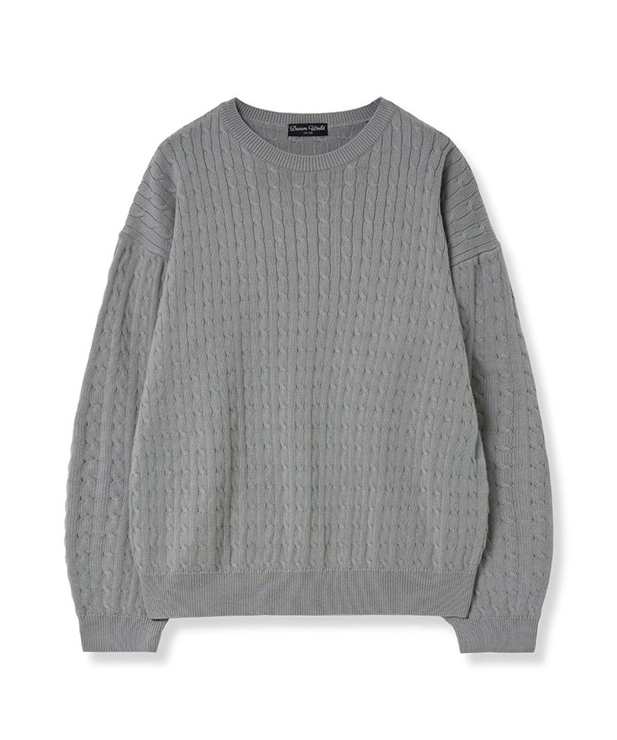 Dream World Cable Round Knit (Gray) Grey/Free