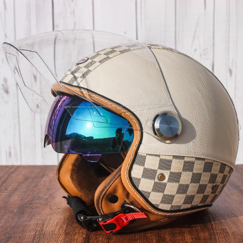 Newest Retro Motorbike Helmets DOT 3/4 Open Face Motorcycle Vintage Chopper Bike Cascos Scooter Capacete De Moto