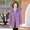XueZhongFei Women's 2025 Mid-Length Loose Stand Collar Down Coat