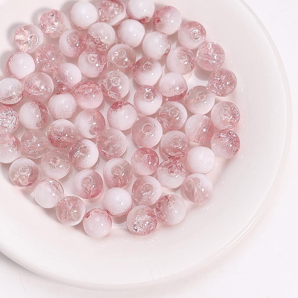 10mm Glazed Cracked Glass Beads for DIY Jewelry: Exploding Flower Design