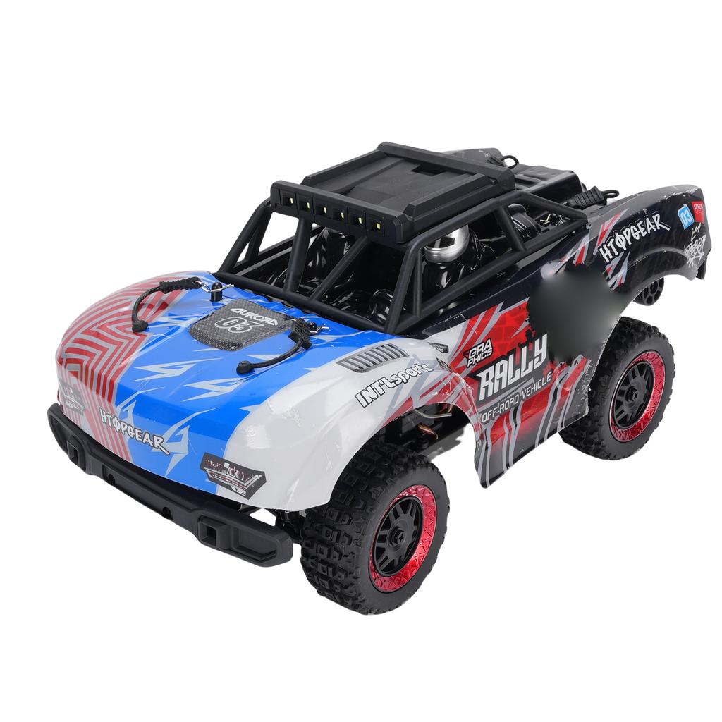 1:18 High Speed RC Car, 2.4GHz 4WD Remote Control Short Course Truck with LED Lights, Off Road Racing Buggy for Adults