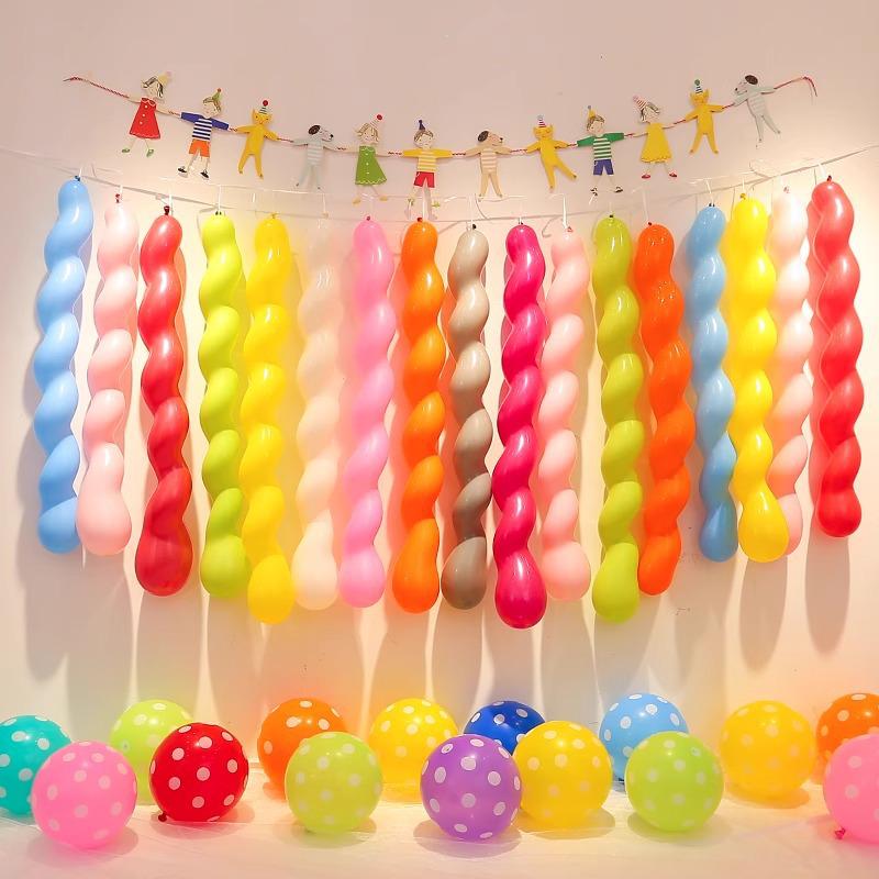 Palloncini Lunghi Colorati a Spirale per Decorazioni di Feste di Compleanno