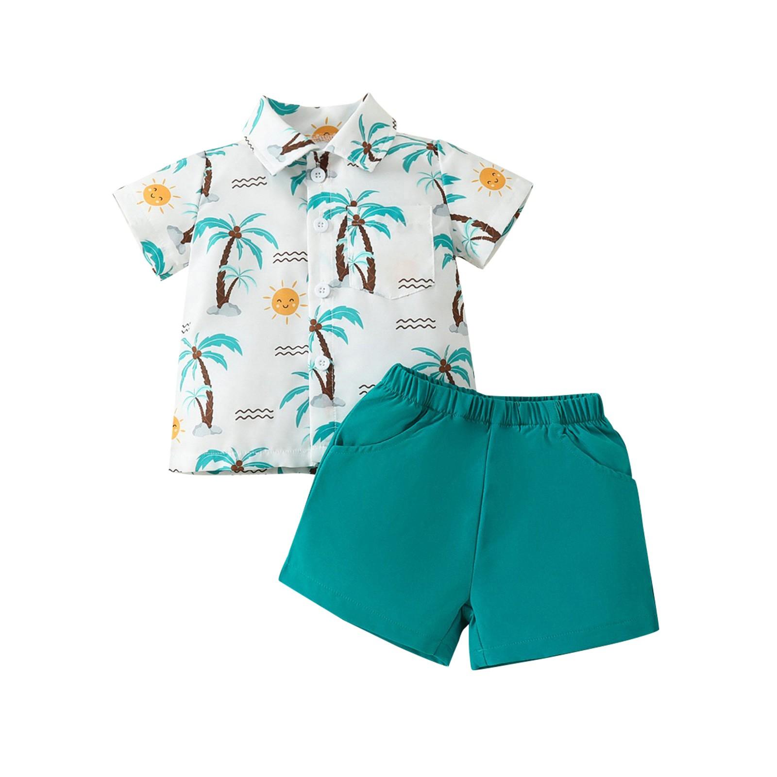 

Летний детский комплект из двух частей с симпатичным топом и однотонными шортами с рисунком 100