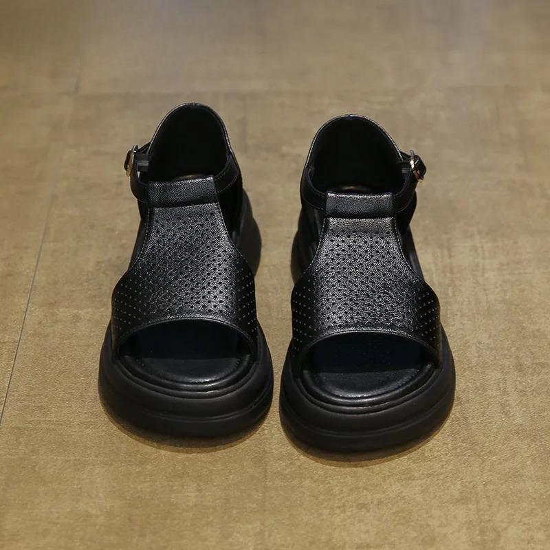 Fashion Summer Platform Women Sandals Designer Hollow Shoes 2025 Fashion Casual Slippers New Buckle Shoes Classic Dress Sandalias Mujer