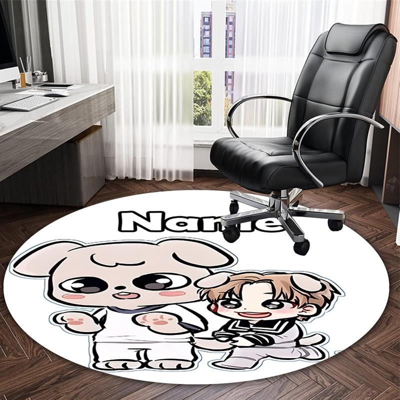 Customizable K-Kpop Team1 Round Non-Slip Carpet - Ideal for Garden, Picnic, Office, Perfect for Decoration, Suitable For All Seasons