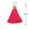 2Pcs Mix Color Silk Satin Tassel Charm Necklace Earring Findings Tassels For Jewelry Making Gold Caps Mob Straps
