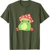 Cottagecore Frog Aesthetic Cute Frog with Mushroom Hat T-Shirt Small
