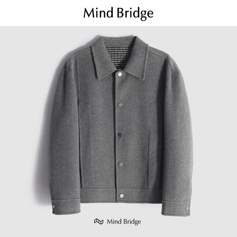 

Mind Bridge Men s Double-Sided Wool Blend Short Lapel Jacket M0224B72111 XL