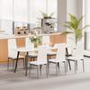 Modern Dining Room Accent Chairs Set of 4, Upholstered Leather Side Chair for Dining Tables, Space-Saving Kitchen Table Chair with Thick Cushions and