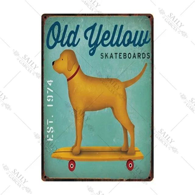 Dog Rules Metal Print Plates Lovely Bulldog Boxer Beagle Great Dane Metal Tin Sign Poster Vintage Pub Bar Sign Man Cave Plaques