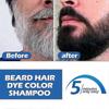 Mens Beard Dye for Men Black in 5 Minutes & Long-Lasting Black Hair Dye for Gray Hair Coverage, Root Touch Up Color for Men Beard & Mustache