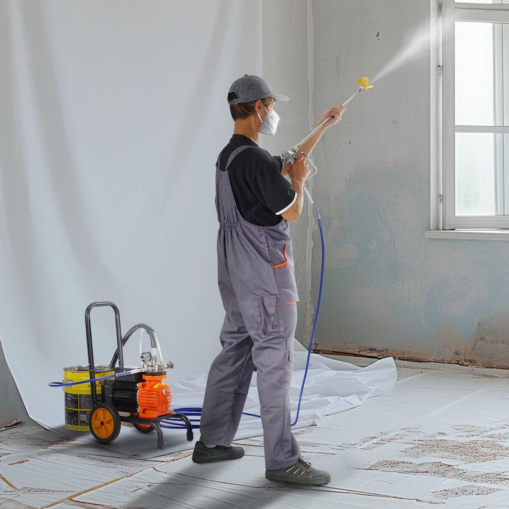 Cart Airless Paint Sprayer Diaphragm Paint Airless Sprayer 900W Electric
