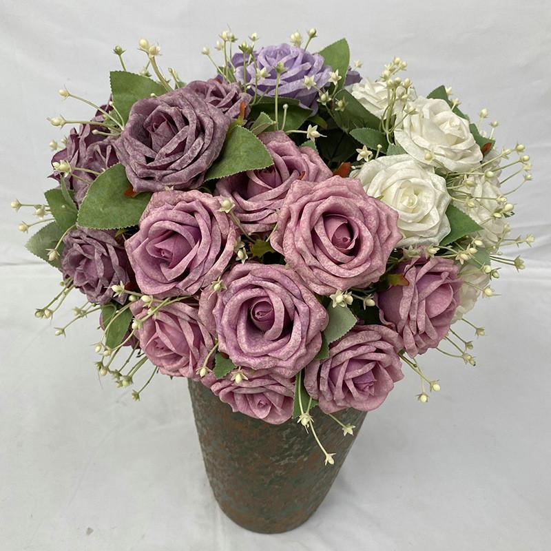 Faux Rose Flower Vase Arrangement For Wedding Photography And Event Decoration