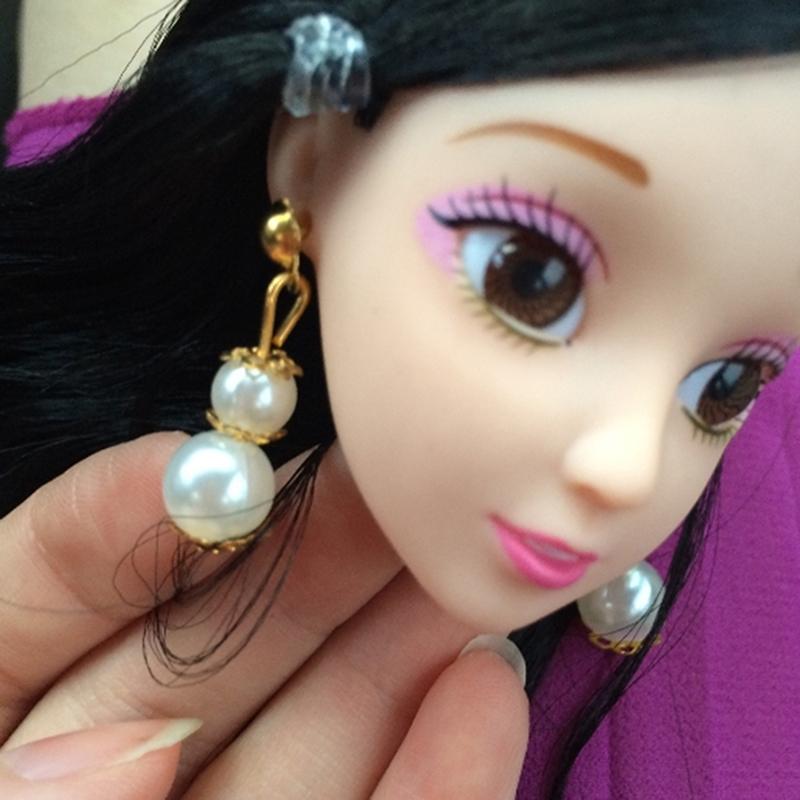 DIY Decoration Antique Doll Earrings Accessories For 30cm/60cm Doll Ear Studs Earrings Pearl Necklace Toys