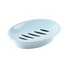 Oval Soap Dish with Drainage Slots Durable Plastic Construction Easy to Clean Compact Design Suitable for Bathroom and Kitchen Use