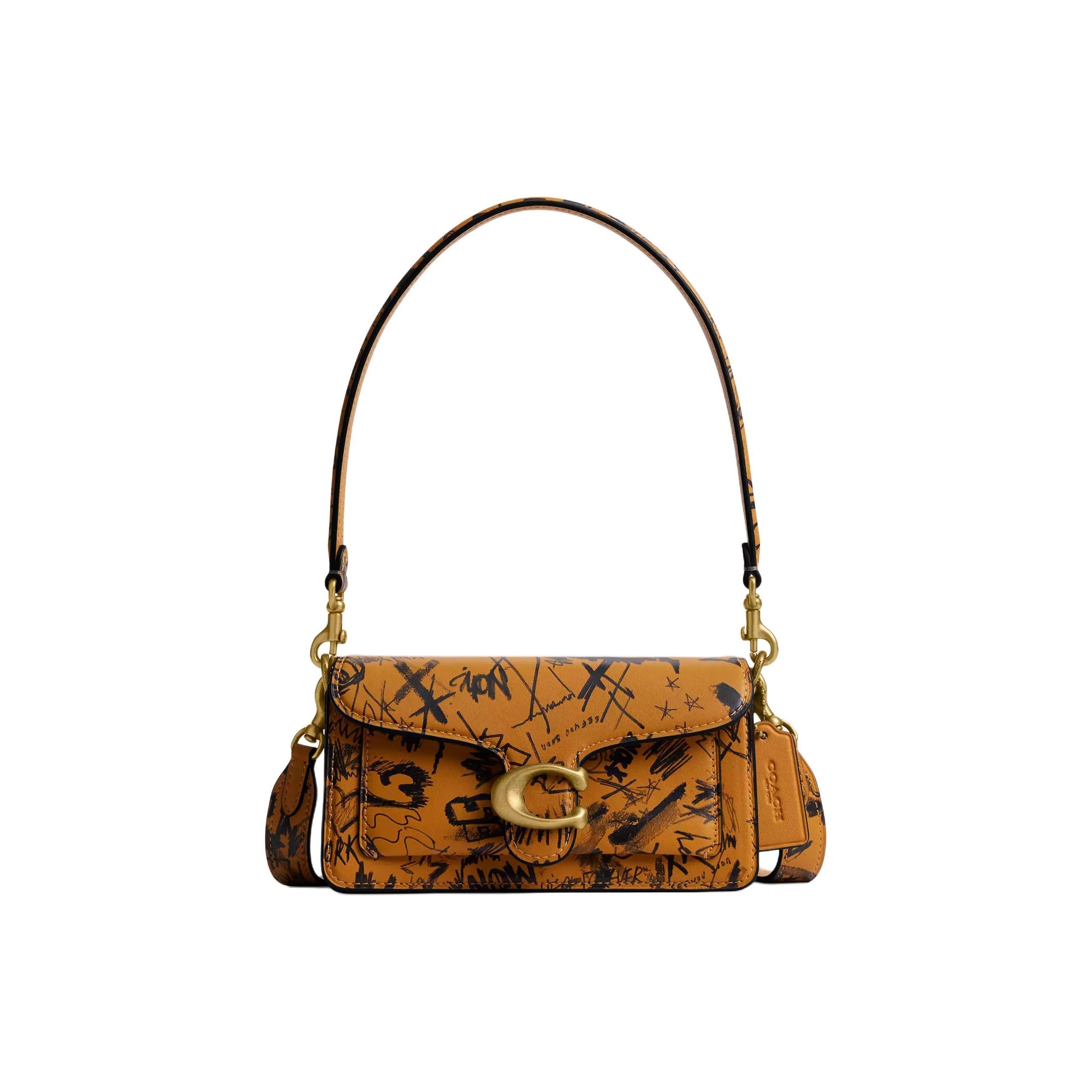 

Coach Tabby 20 Graffiti Print Detachable Handle Shoulder Strap Glove Tanned Leather Handbag Crossbody Bag Small Women handbags Brown CCQ58-1ZYJL Basic Set (Bag+Dust Bag)