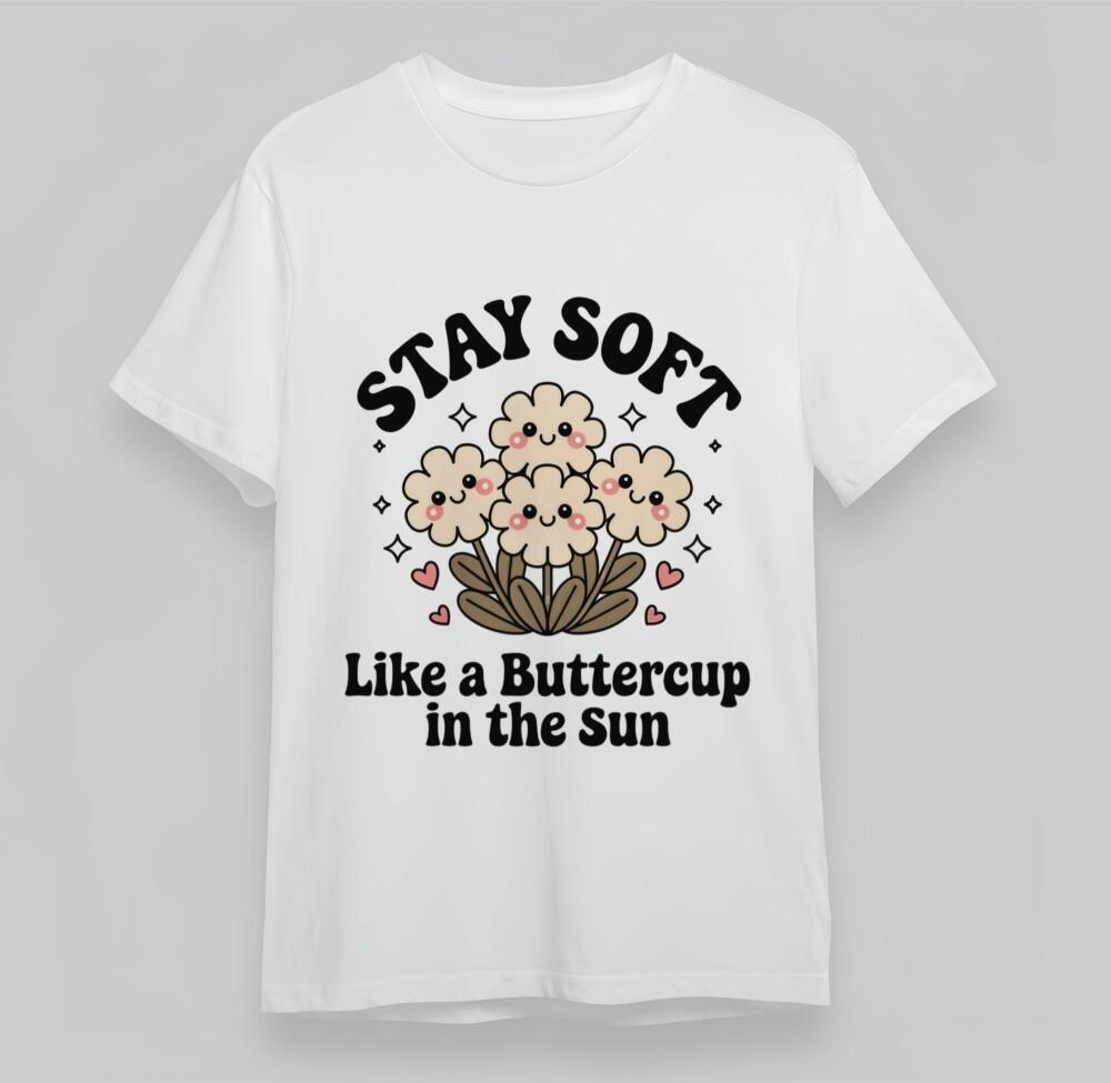 

Women s Plus Size T-shirt With Blushing Flowers Hearts Graphic White Cotton Tops L