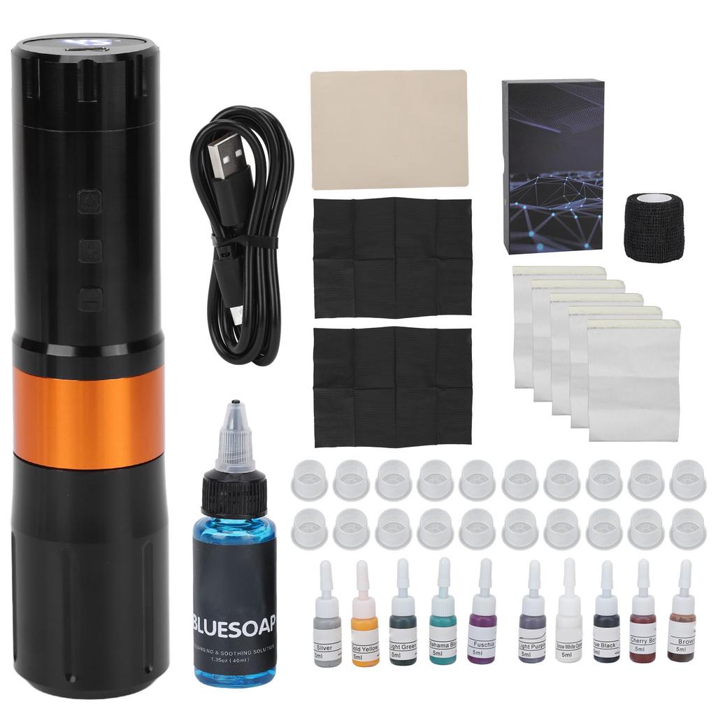 Sladdlös Tatueringsmotor Penna Set Rengöring Blå Tvål Microblading Pigment Tatueringspenna Kit 90ml