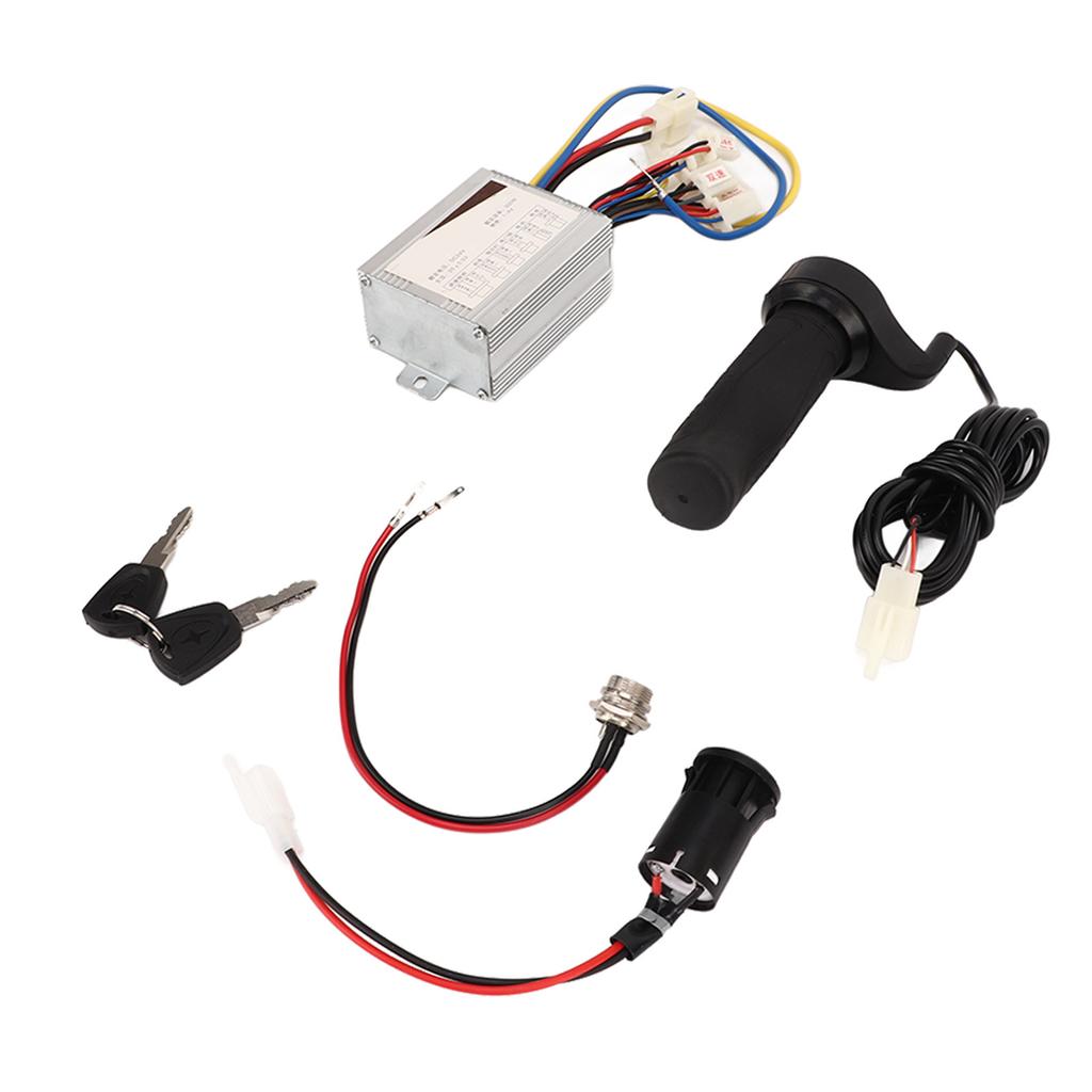 24V 350W Two Speed Controller Electric Door Lock Throttle Handle Charging Port Aviation Head Kit Electric Bike