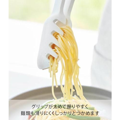Yamazaki Tower Silicone Cooking Tongs, White, 10cm W x 4.7cm D x 29cm H, Dishwasher Safe, Floating Tips, Spoon Tongs, Pasta Tongs, 1775