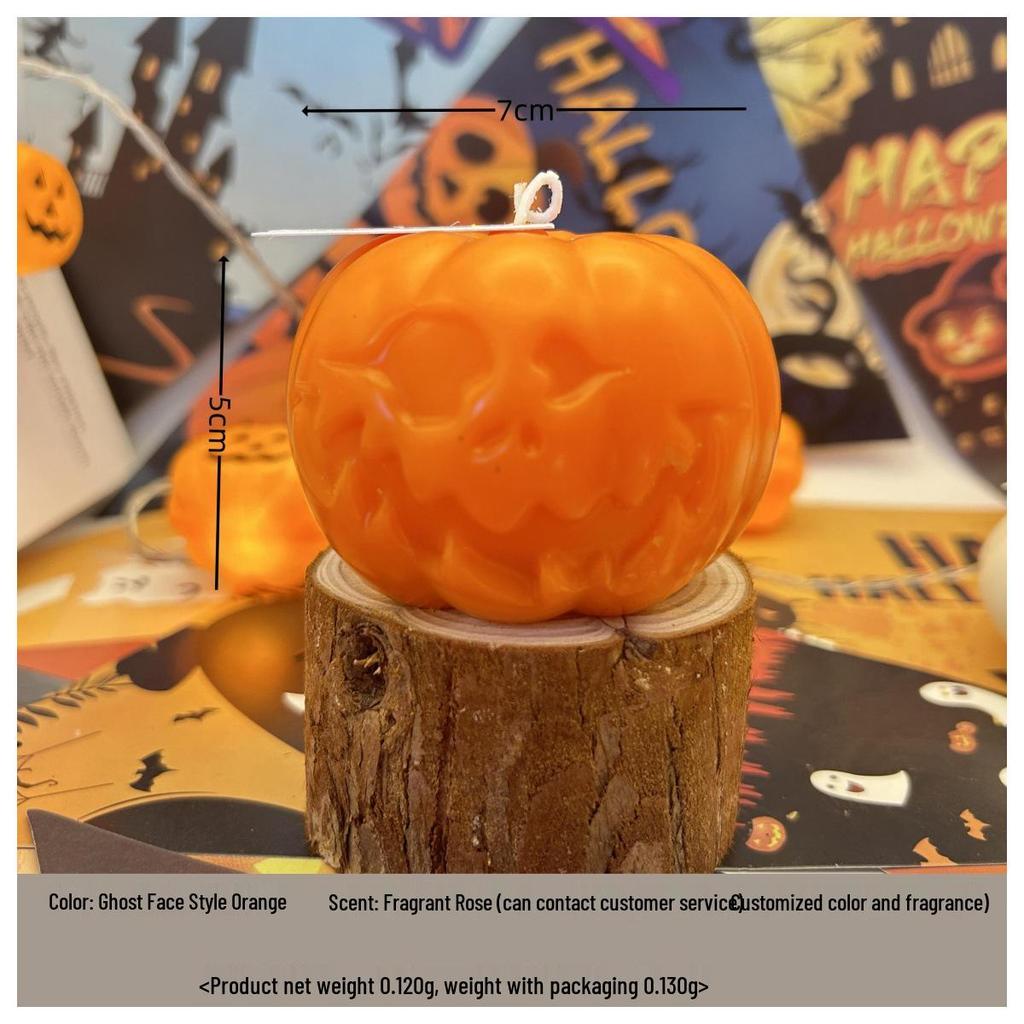 Halloween Pumpkin Scented Candle Ornament – Handmade Fragrance Gift for Festivals and Parties
