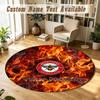 Round Rug Custom NameBrentford Football Pattern Non Slip Carpet Home Floor Decor