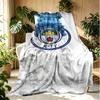 Manchester City FC Pattern Blanket for Home Decoration, Bed, Sofa, Car Travel, Camping, Suitable for All Seasons, Birthday Christmas Gift