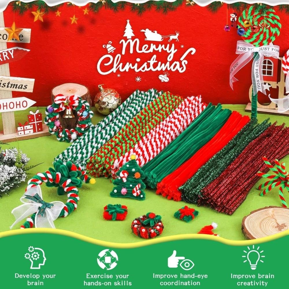 50PCS New Two Color Twisting Stick DIY Handmade Strips Craft Wool Top Stick Children