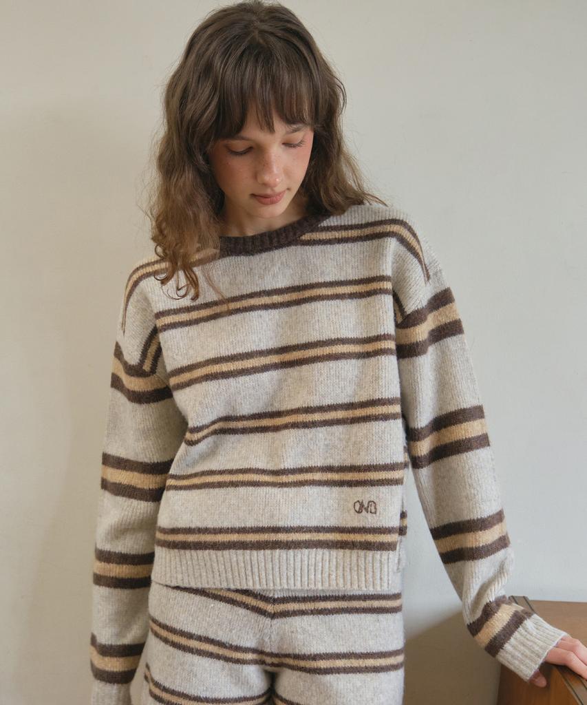 Aueonoseuteljia Mellow Multi Stripe Knit_Beige(Oc25-Kn13)